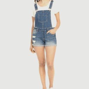 Dollhouse CANARY ISLE Juniors' Jean Shortall's Overall Shorts, US 9